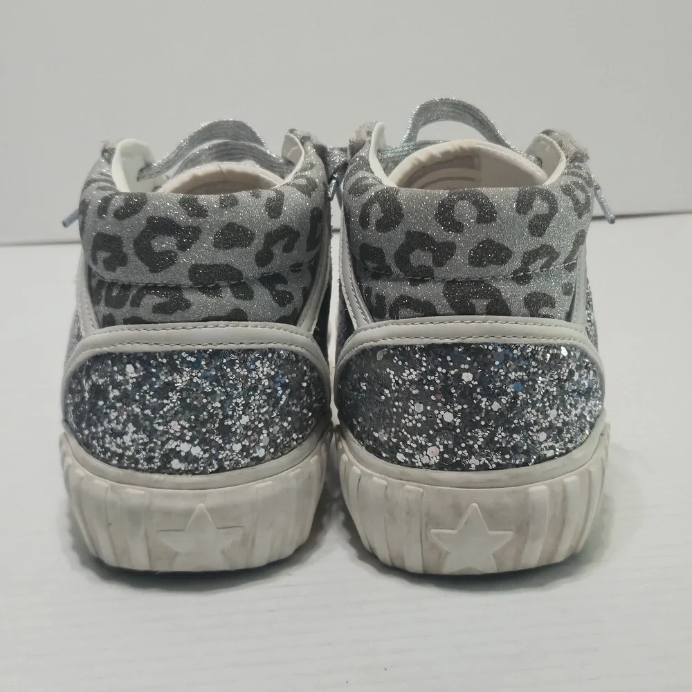 Vintage Havana Always High Top Silver Glitter‎ Cheetah Leopard Pink Star Size 7